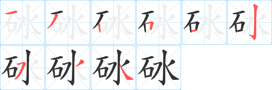 砅的筆順筆畫(huà)