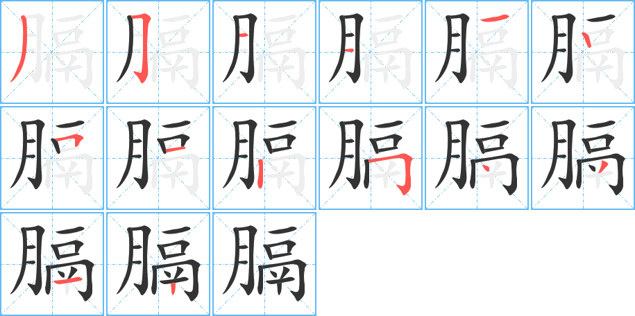 膈的筆順筆畫