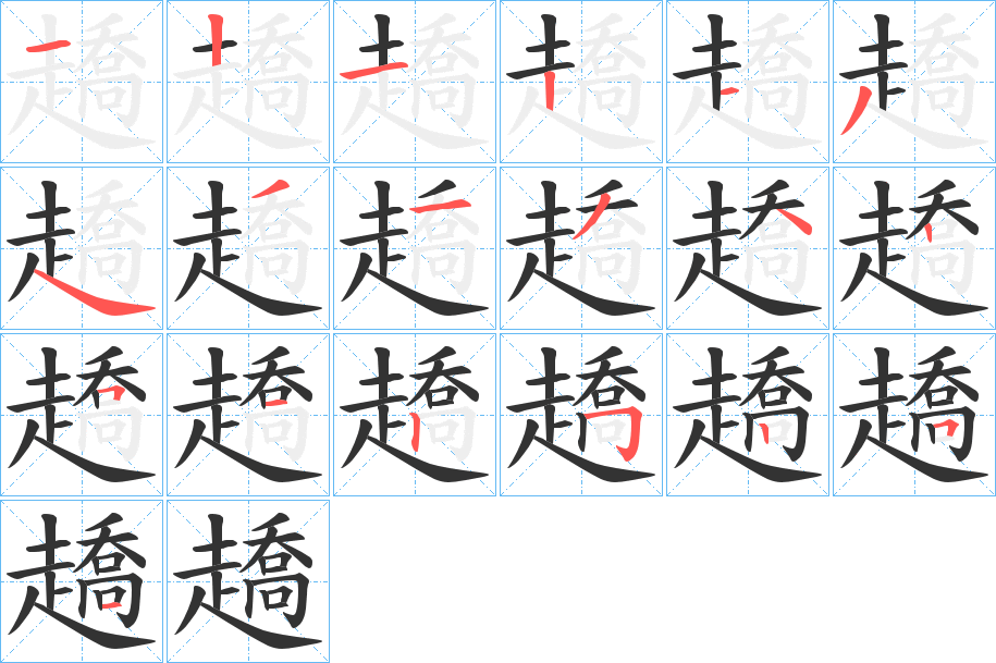 趫的筆順筆畫