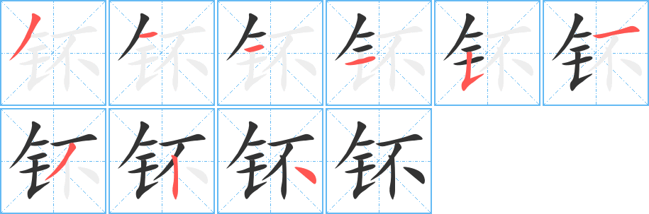 钚的筆順筆畫(huà)