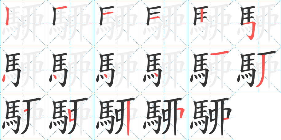 駵的筆順筆畫